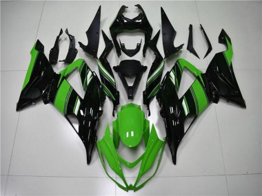 Kawasaki ZX6R Motorrad Verkleidung 2013-2018 - Grun Glanzendes Schwarz