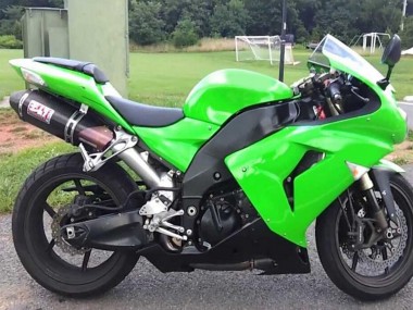 Kawasaki ZX10R Motorrad Verkleidung Kit 2006-2007 - Grun Matt Schwarz