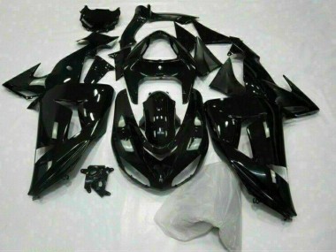 Kawasaki ZX10R Motorrad Verkleidung 2006-2007 - Glanzendes Schwarz