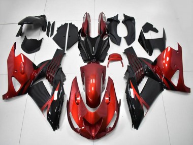 Kawasaki ZX14R ZZR1400 Motorrad Verkleidung 2006-2011 - Rot Schwarz