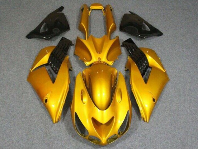 Kawasaki ZX14R ZZR1400 Motorrad Verkleidung 2006-2011 - Gold Glanzendes Schwarz