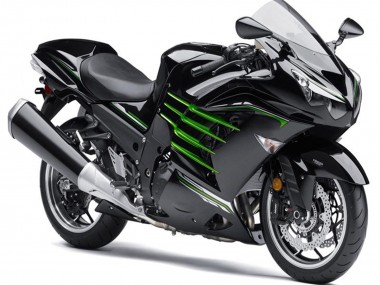 Kawasaki ZX14R ZZR1400 Motorrad Verkleidung 2012-2024 - Glanzendes Schwarz Matt Schwarz Grun