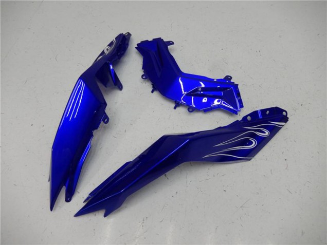 Kawasaki Ninja 300 EX300R Motorrad Verkleidung 2013-2024 - Blau Schwarz Weiss Flamme