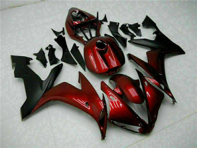 Yamaha YZF R1 Motorrad Verkleidung 2004-2006 - Kastanienbraun Rot Matt Schwarz