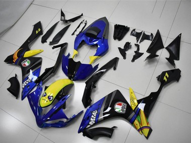 Yamaha YZF R1 Motorrad Verkleidung 2007-2008 - Blau Gelb Schwarz Hai