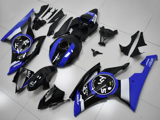 Yamaha YZF R6 Motorrad Verkleidung 2008-2016 - Weiss Blau Glanzendes Schwarz