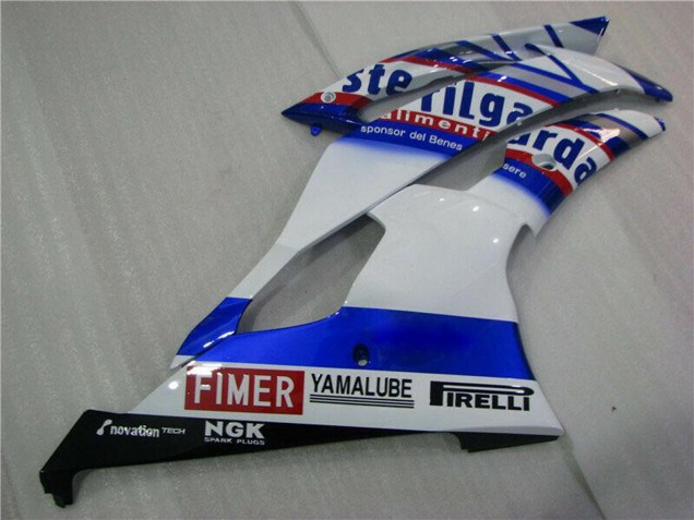 Yamaha YZF R6 Motorrad Verkleidung 2008-2016 - Weiss Blau Rot Sterilgarda Volvo Fimer Yamalube