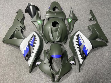 Honda CBR600RR Motorrad Verkleidung 2007-2008 - Armee Grun Weiss Blau Hai