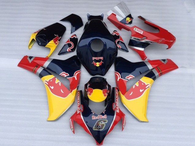 Honda CBR1000RR Motorrad Verkleidung 2008-2011 - Dunkel Blau Gelb Red Bull
