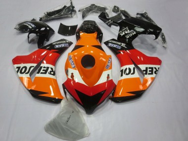 Honda CBR1000RR Motorrad Verkleidung 2008-2011 - Orange Weiss Rot Glanzendes Schwarz Repsol