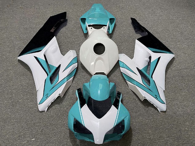 Honda CBR1000RR Motorrad Verkleidung 2004-2005 - Weiss Cyan Blau Glanzendes Schwarz