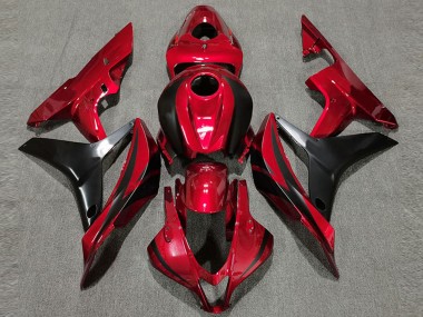 Honda CBR600RR Motorrad Verkleidung 2007-2008 - Rot Glanzendes Schwarz OEM Stil