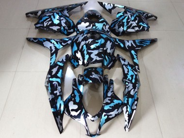 Honda CBR600RR Motorrad Verkleidung 2009-2012 - Weiss Blau Camouflage