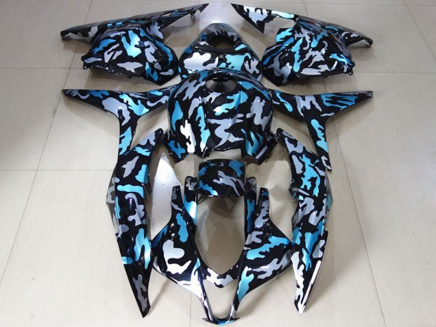 Honda CBR600RR Motorrad Verkleidung 2009-2012 - Weiss Blau Camouflage