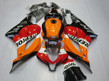 Honda CBR600RR Motorrad Verkleidung Kit 2009-2012 - Orange Weiss Rot Glanzendes Schwarz Repsol