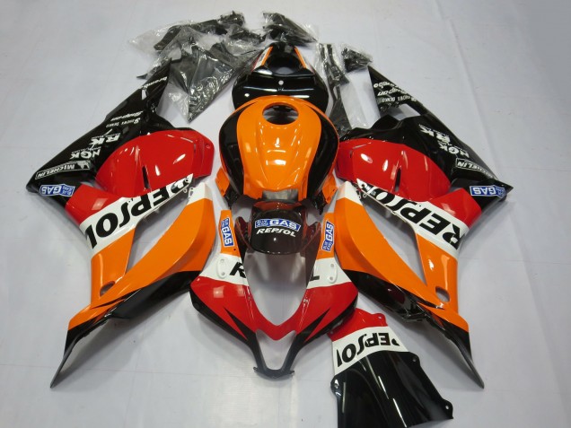 Honda CBR600RR Motorrad Verkleidung Kit 2009-2012 - Orange Weiss Rot Glanzendes Schwarz Repsol
