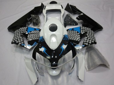 Honda CBR600RR Motorrad Verkleidung 2003-2004 - Weiss Blau Glanzendes Schwarz Spritzer
