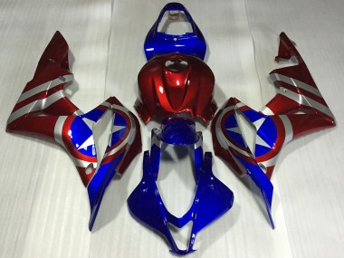 Honda CBR600RR Motorrad Verkleidung 2007-2008 - Rot Silber Blau Captain America