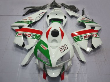 Honda CBR600RR Motorrad Verkleidung 2005-2006 - Weiss Grun Rot Castrol 93