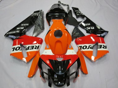 Honda CBR600RR Motorrad Verkleidung 2005-2006 - Orange Weiss Rot Glanzendes Schwarz Repsol