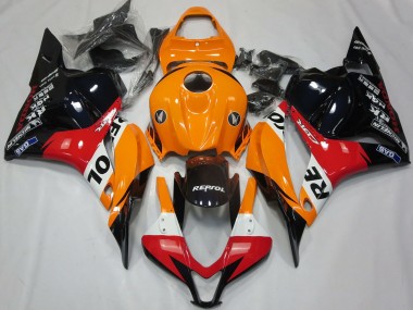 Honda CBR600RR Motorrad Verkleidung 2009-2012 - Orange Weiss Rot Glanzendes Schwarz Repsol