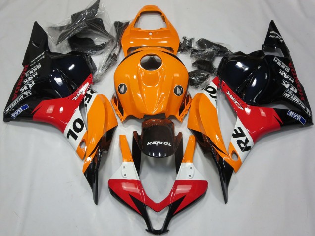 Honda CBR600RR Motorrad Verkleidung 2009-2012 - Orange Weiss Rot Glanzendes Schwarz Repsol
