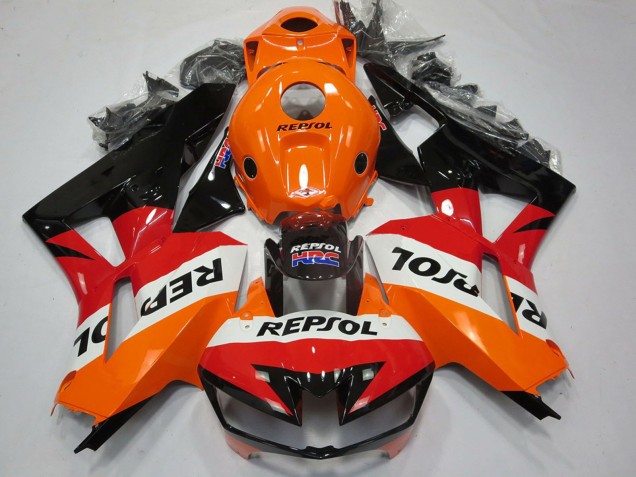 Honda CBR600RR Motorrad Verkleidung 2013-2023 - Orange Weiss Rot Glanzendes Schwarz Repsol