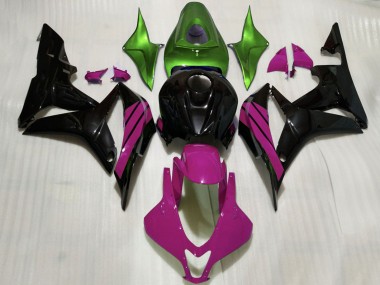Honda CBR600RR Motorrad Verkleidung 2007-2008 - Grun Rosa Glanzendes Schwarz