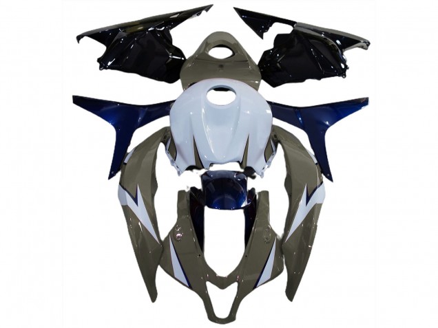 Honda CBR600RR Motorrad Verkleidung 2009-2012 - Weiss Grau Blau Glanzendes Schwarz