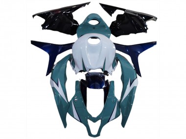 Honda CBR600RR Motorrad Verkleidung Kit 2009-2012 - Weiss Blau Glanzendes Schwarz