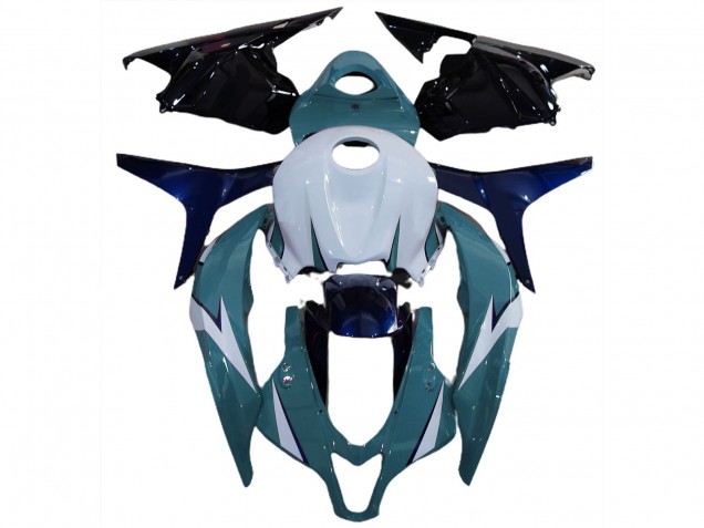 Honda CBR600RR Motorrad Verkleidung Kit 2009-2012 - Weiss Blau Glanzendes Schwarz