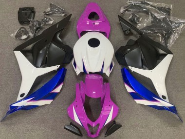 Honda CBR600RR Motorrad Verkleidung 2009-2012 - Weiss Rosa Blau Matt Schwarz