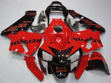 Honda CBR600RR Motorrad Verkleidung 2003-2004 - Rot Glanzendes Schwarz Repsol
