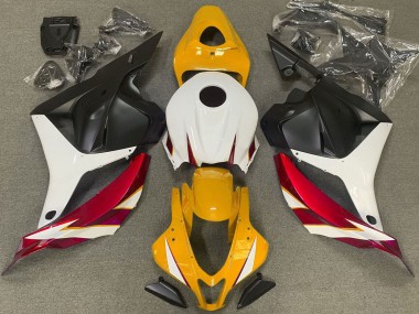 Honda CBR600RR Motorrad Verkleidung 2009-2012 - Weiss Rot Gelb Matt Schwarz