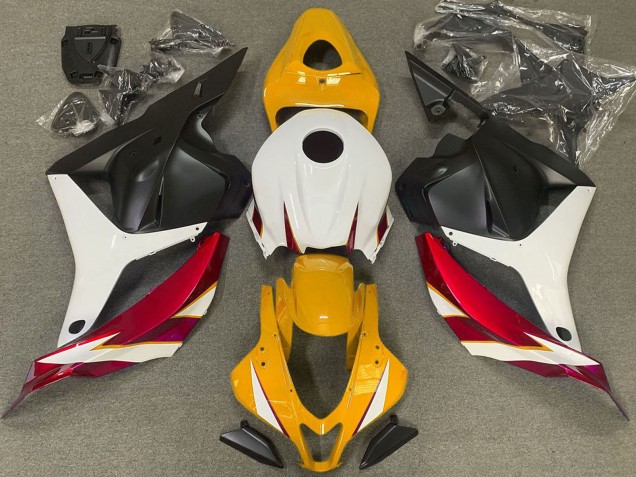 Honda CBR600RR Motorrad Verkleidung 2009-2012 - Weiss Rot Gelb Matt Schwarz