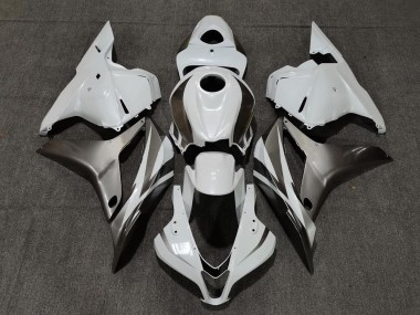 Honda CBR600RR Motorrad Verkleidung 2009-2012 - Weiss Silber Glanzendes Schwarz