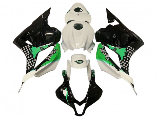 Honda CBR600RR Motorrad Verkleidung 2009-2012 - Weiss Grun Glanzendes Schwarz Spritzer
