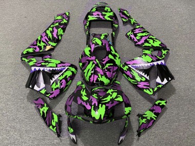 Honda CBR600RR Motorrad Verkleidung 2003-2004 - Grun Rosa Camouflage Hai