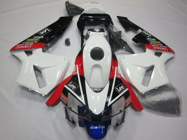 Honda CBR600RR Motorrad Verkleidung 2003-2004 - Weiss Rot Blau Glanzendes Schwarz Lee