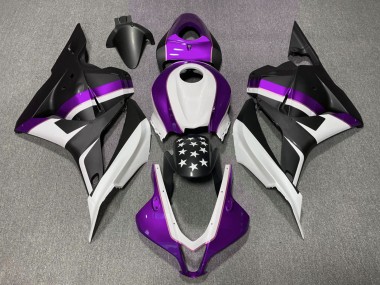 Honda CBR600RR Motorrad Verkleidung 2009-2012 - Weiss Lila Matt Schwarz Stern