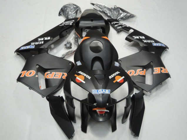Honda CBR600RR Motorrad Verkleidung 2003-2004 - Matt Schwarz Orange Repsol