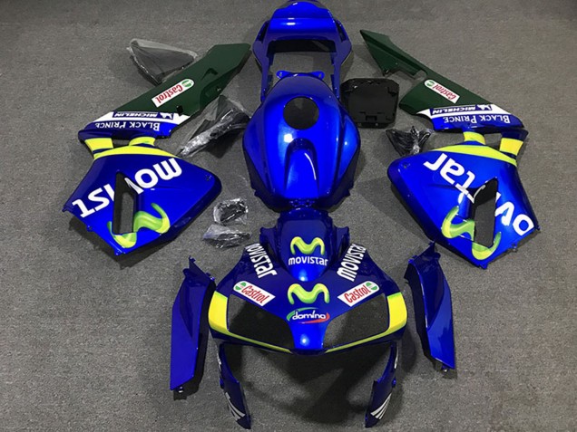 Honda CBR600RR Motorrad Verkleidung 2003-2004 - Blau Gelb Grun MoviStar