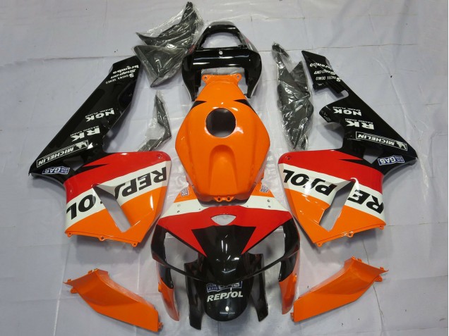 Honda CBR600RR Motorrad Verkleidung 2005-2006 - Orange Rot Weiss Schwarz Repsol OEM Stil