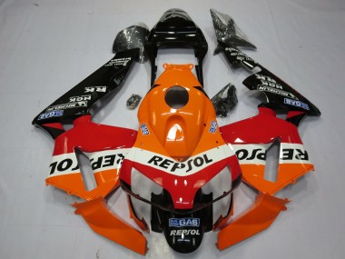 Honda CBR600RR Motorrad Verkleidung 2003-2004 - Orange Weiss Rot Glanzendes Schwarz OEM Stil Repsol