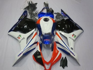 Honda CBR600RR Motorrad Verkleidung 2009-2012 - Weiss Blau Rot Glanzendes Schwarz