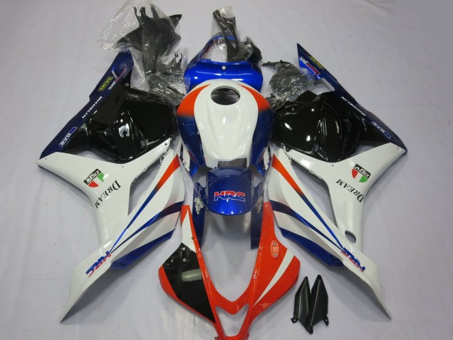 Honda CBR600RR Motorrad Verkleidung 2009-2012 - Weiss Blau Rot Glanzendes Schwarz