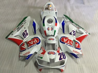 Honda CBR600RR Motorrad Verkleidung 2013-2023 - Weiss Rot Blau Pata 28