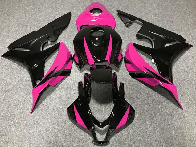 Honda CBR600RR Motorrad Verkleidung 2007-2008 - Rosa Glanzendes Schwarz Matt Schwarz