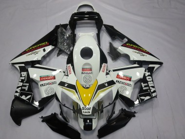 Honda CBR600RR Motorrad Verkleidung 2003-2004 - Weiss Gelb Glanzendes Schwarz Playboy Stil