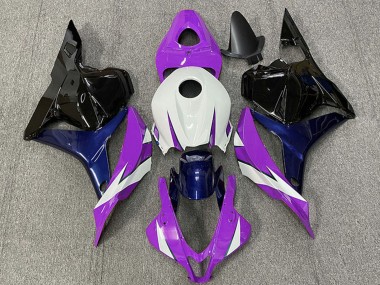 Honda CBR600RR Motorrad Verkleidung 2009-2012 - Weiss Lila Blau Glanzendes Schwarz